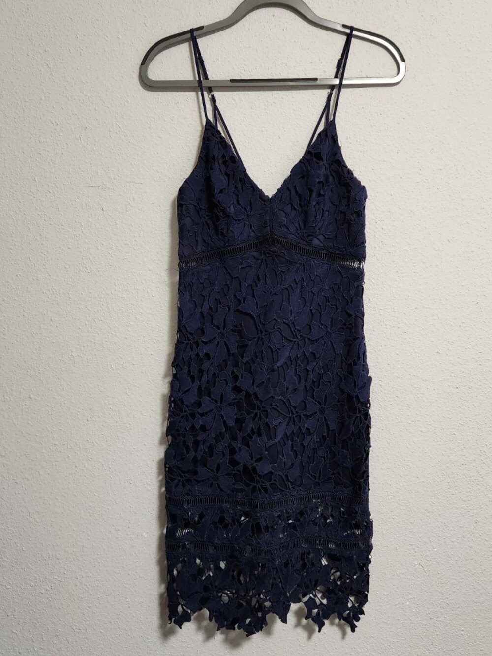 ASTR The Label | Navy Lace Cutout Midi Dress Small - Picture 3 of 12